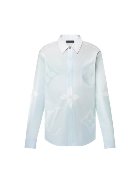 Monogram Printed Long-Sleeved Cotton Poplin Shirt