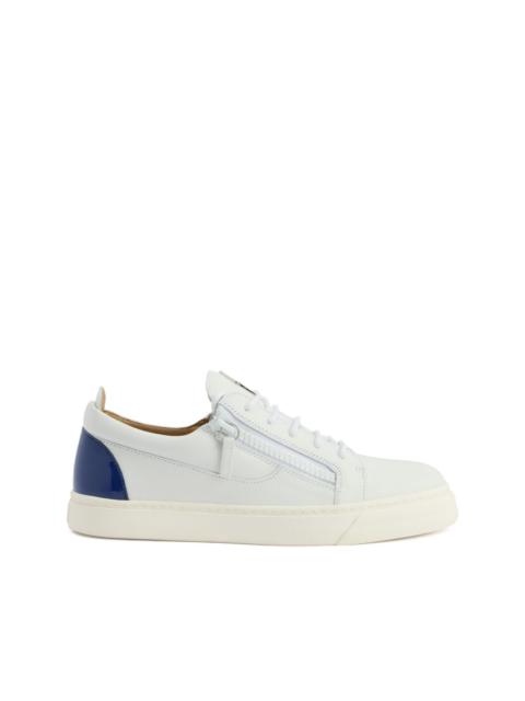 Frankie zip-detail leather trainers