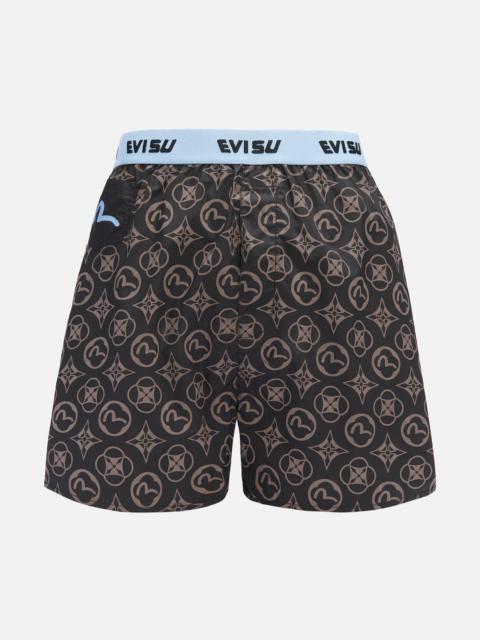 EVISU ALLOVER KAMON AND SEAGULL PRINT BOXER SHORTS