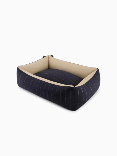 GIORGIO ARMANI POLDO X GIORGIO ARMANI DOG BED IN PINSTRIPED VIRGIN WOOL