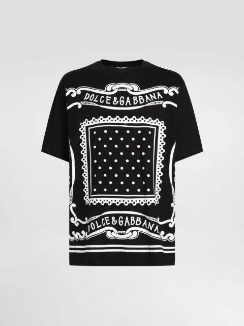 Dolce & Gabbana Cotton T-shirt with bandanna print