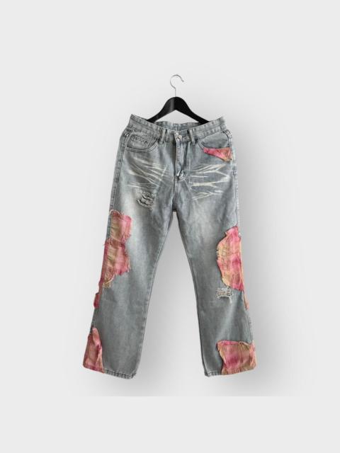 Japanese Brand - STEAL! Japan Y2K Flannel Boro Patches Denim Jeans