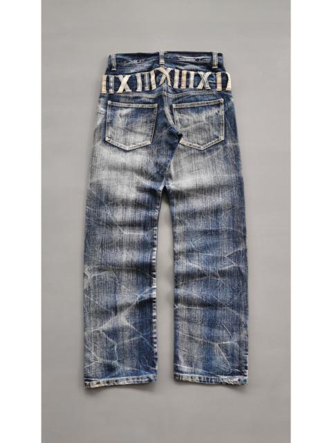Other Designers Japanese Brand - Unbrand Double Waist Faded Designs denim Jeans