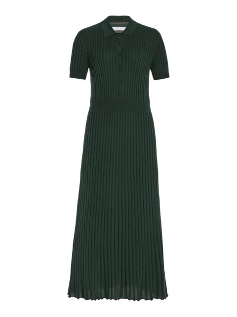 GABRIELA HEARST Amor Knit Midi Dress in English Green Cashmere Silk
