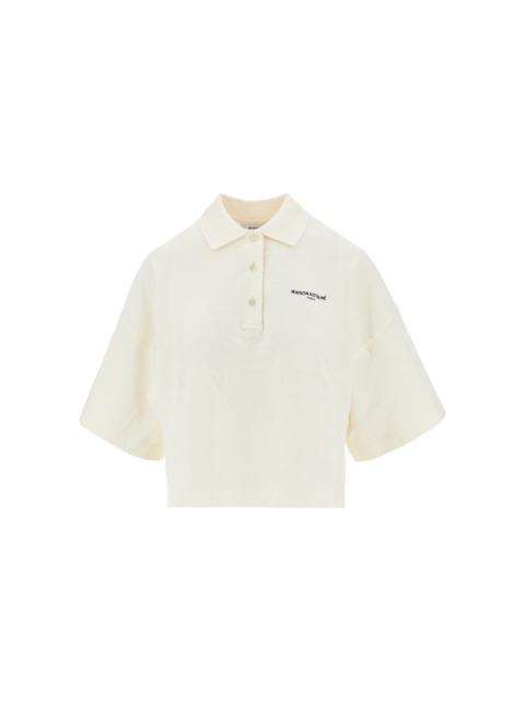 Maison Kitsuné LOGO EMBROIDERY OVERSIZED BOXY FIT POLO SHIRT