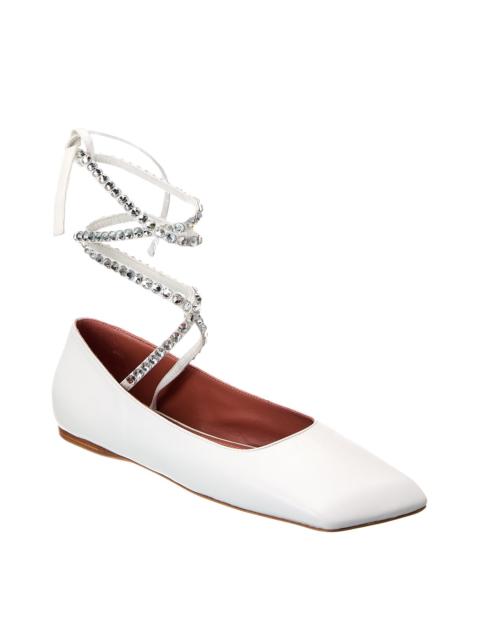 Amina Muaddi AMINA MUADDI Ane Lace-Up Leather Flat