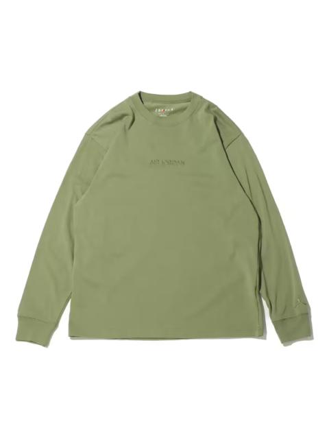Jordan Air Jordan Wordmark Long Sleeve Shirt Asia Sizing 'Sky J Light Olive' FJ0703-340