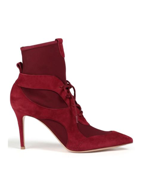 Gianvito Rossi Jenna suede-paneled stretch-knit sock boots