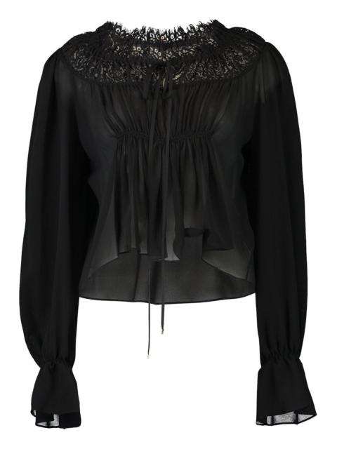 Chloé Scoop Neck Cropped Blouse