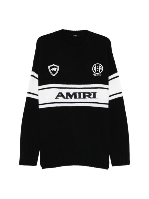 AMIRI LOGO STRIPE SWEATER