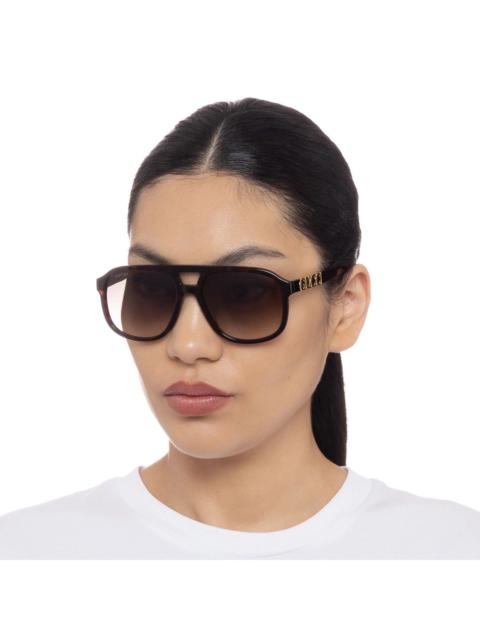 GUCCI NEW GUCCI GG1188S 003 HAVANA BROWN UNISEX PILOT SUNGLASSES