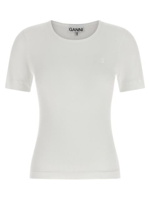 GANNI Ganni Women Logo Embroidery T-Shirt
