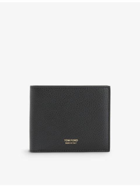 TOM FORD Brand-print bi-fold leather wallet