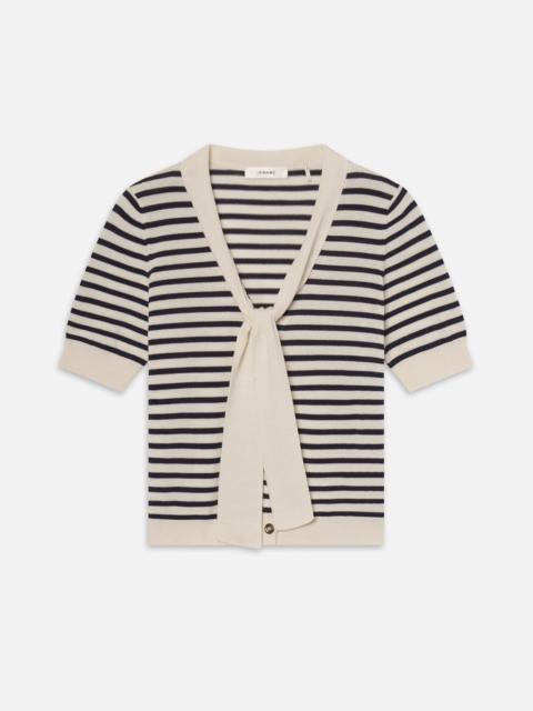 FRAME The Sailor Tie Cardi in Navy Multi