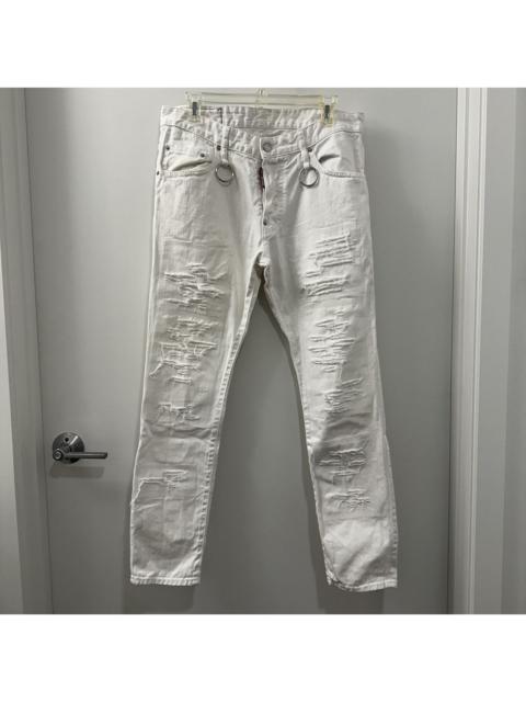 DSQUARED2 NEW Dsquared2 Distressed White Jeans