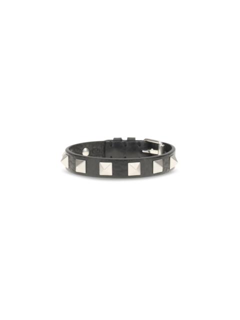 Valentino Valentino Garavani Rockstud Leather Bracelet Nero