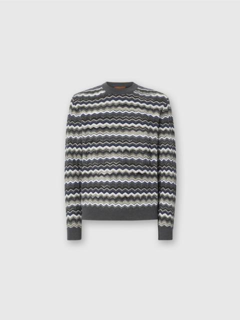 Missoni Crew Neck Sweater with Zigzag Pattern