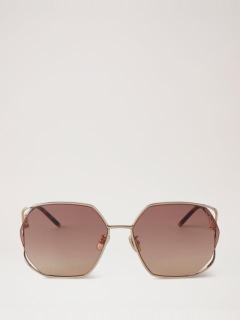 Mulberry Willow Sunglasses
Gold & Teak Metal
