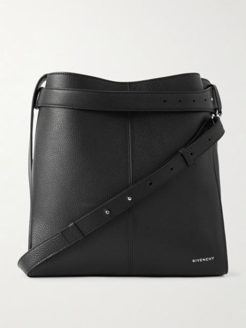 Givenchy Medium Full-Grain Leather Messenger Bag Black