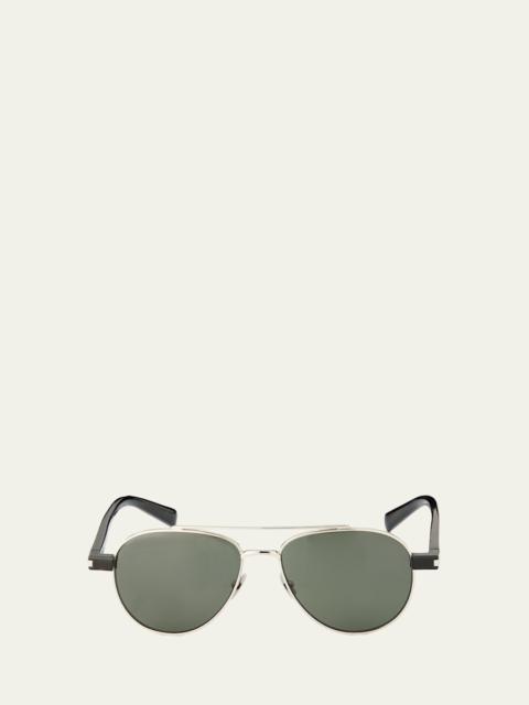 SAINT LAURENT Men's Sl 843-002 Double-Bridge Aviator Sunglasses
