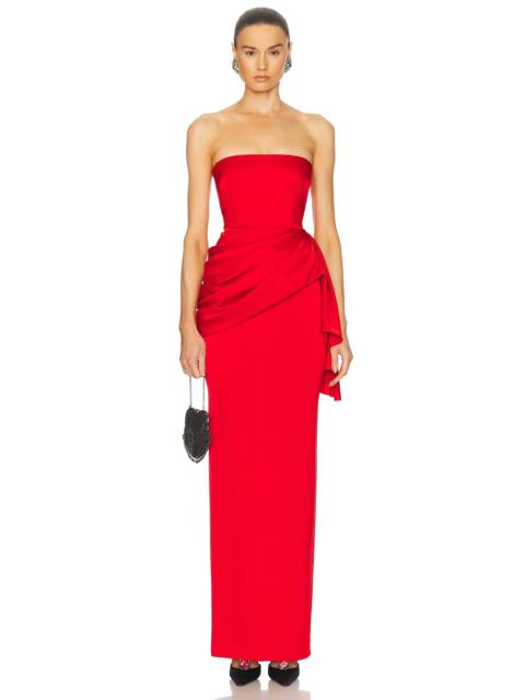 ALEX PERRY Draped Satin Corset Gown