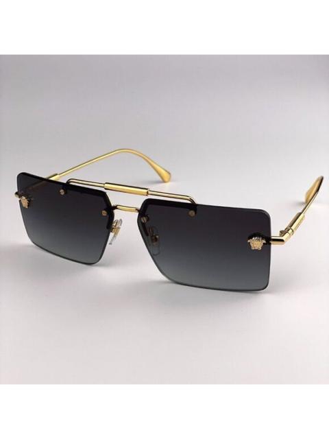 VERSACE NEW Versace VE2245 10028G Gold Gray Gradient  Rimless Metal Unisex Sunglasses