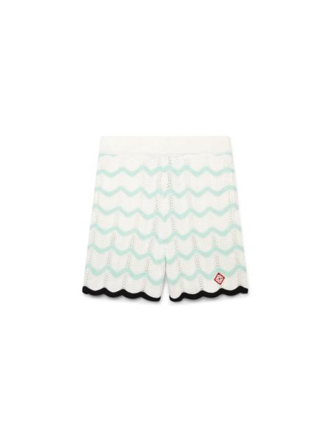 CASABLANCA Gradient Wave Cotton Crochet Shorts | Casablanca Paris