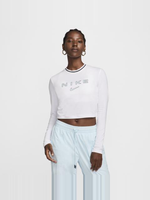 Nike Women's Nike Sportswear Chill Knit Slim Long-Sleeve Cropped Graphic Tee