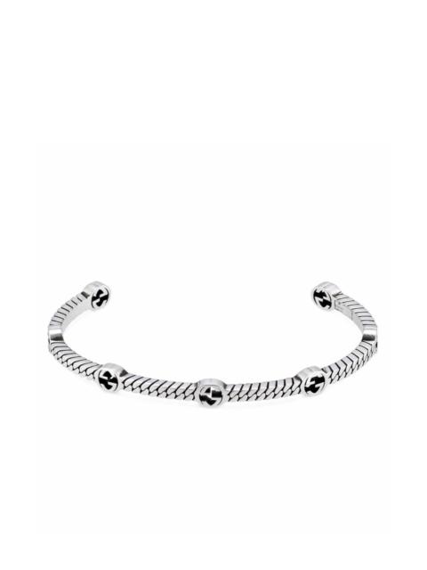 GUCCI Sterling Silver Interlocking G Cuff Bracelet