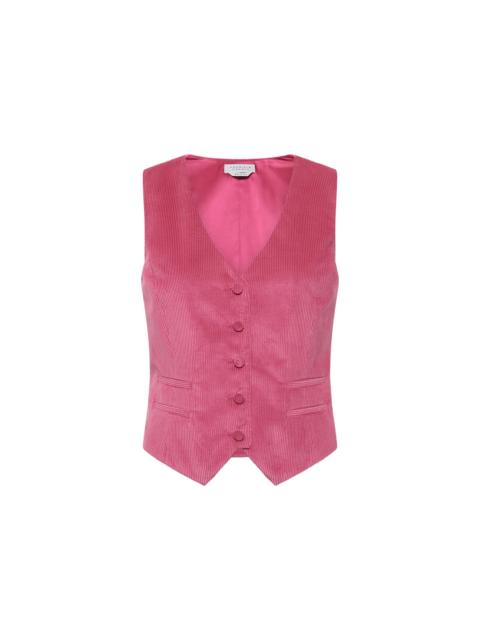 GABRIELA HEARST Coleridge Vest in Fuchsia Sea Island Cotton Corduroy