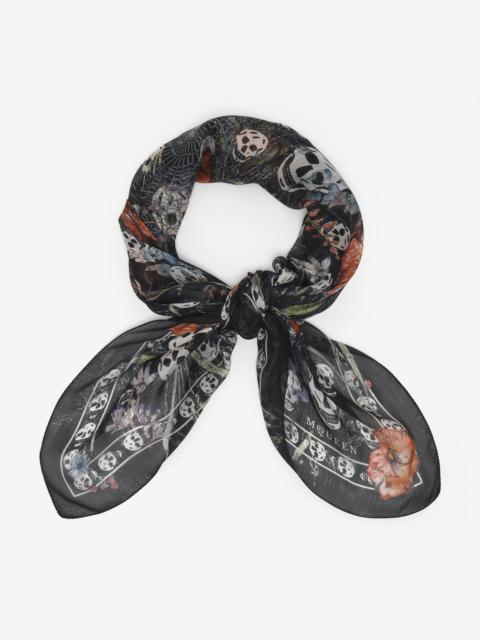 Alexander McQueen Skull & Spider Floral Scarf