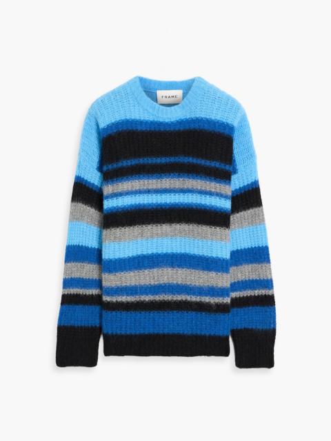 FRAME Striped alpaca-blend sweater