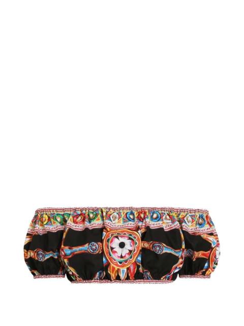 Dolce & Gabbana Dolce & Gabbana Women Poplin Top With Carretto Print