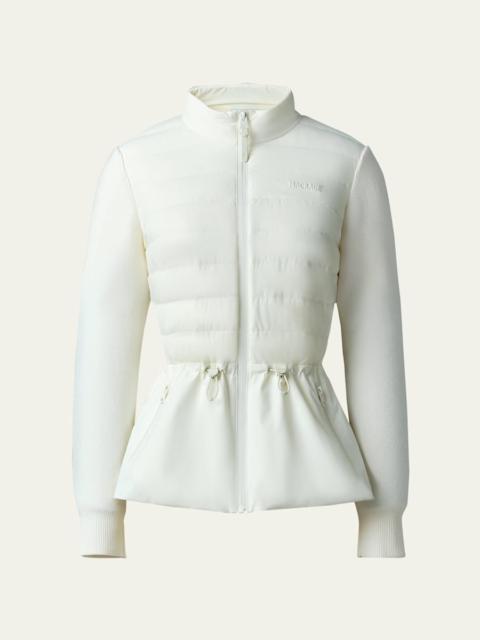 MACKAGE Laika Hybrid Down Peplum-Hem Jacket