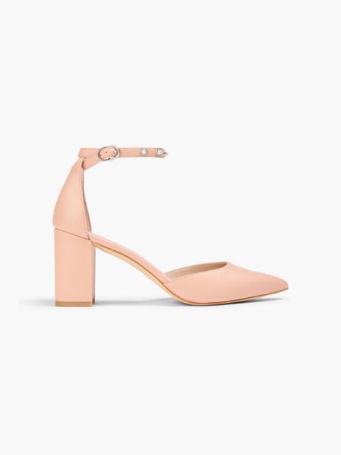 Stuart Weitzman Faux pearl-embellished leather pumps