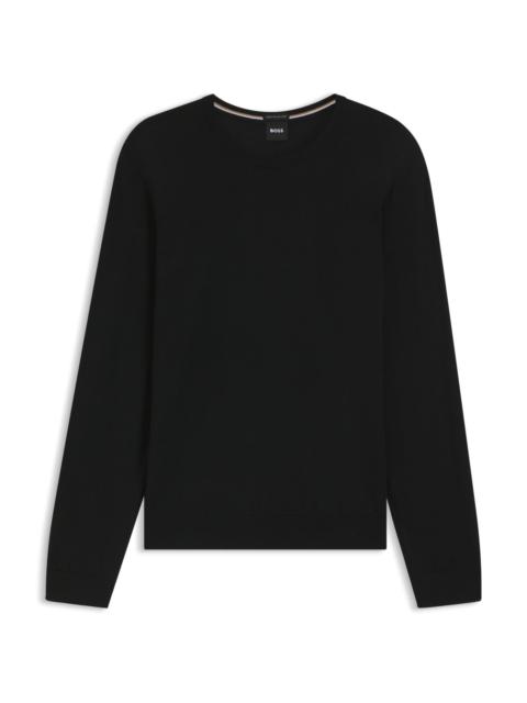 BOSS REGULAR-FIT SWEATER IN MERINO WOOL WITH CREW NECKLINE