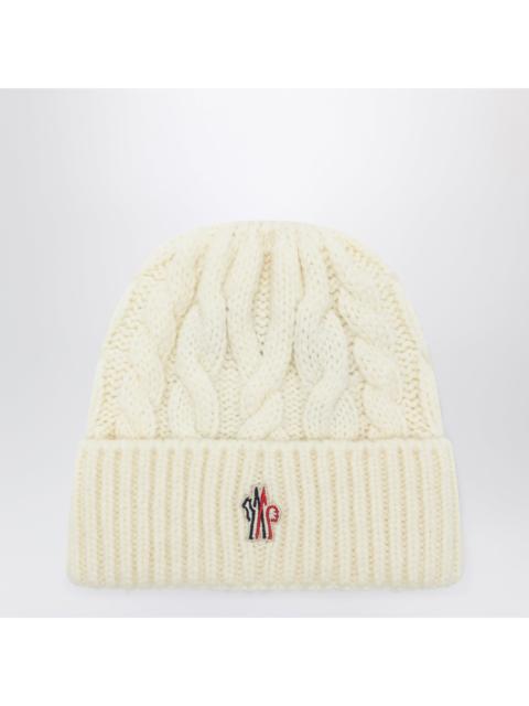 Moncler Grenoble Moncler Grenoble Ivory White Beanie In Wool Blend Women