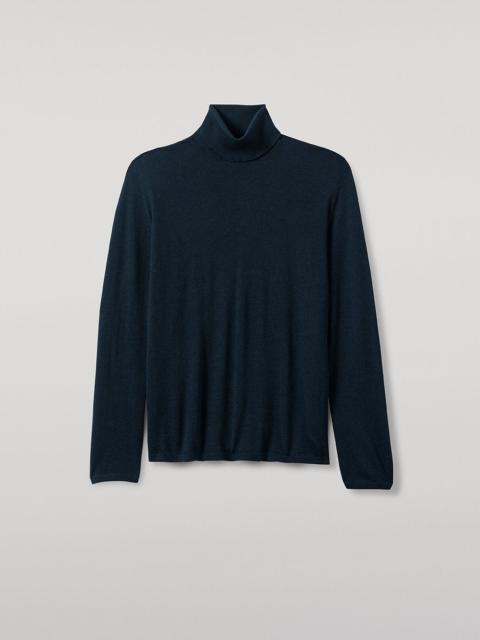 Johnstons of Elgin Superfine Cashmere Green Roll Neck Jumper