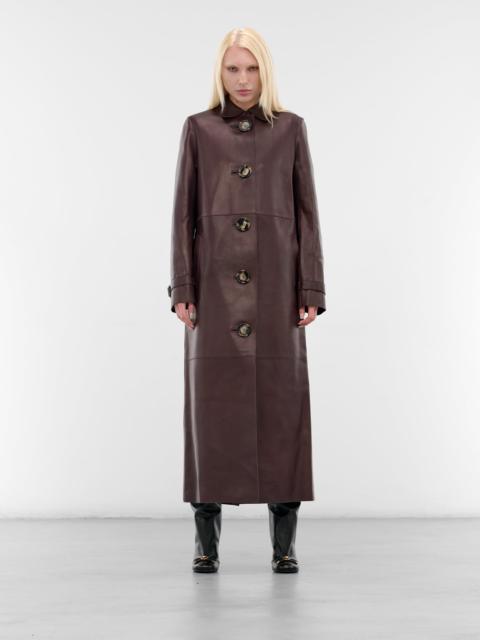 Acne Studios Brown Leather Long Coat