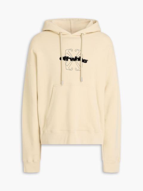 Off-White Flocked French cotton-terry hoodie