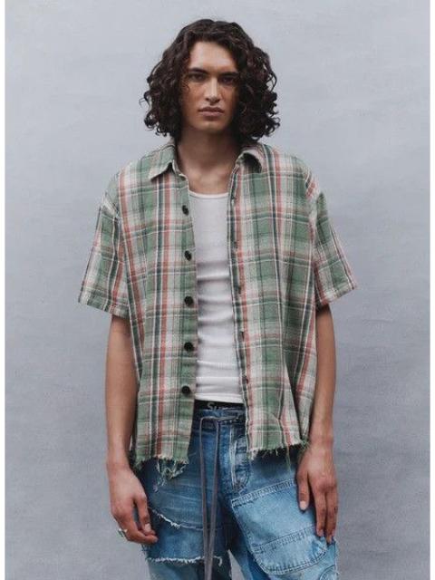 Greg Lauren $750 Greg Lauren Army Plaid Short Sleeve Studio Shirt