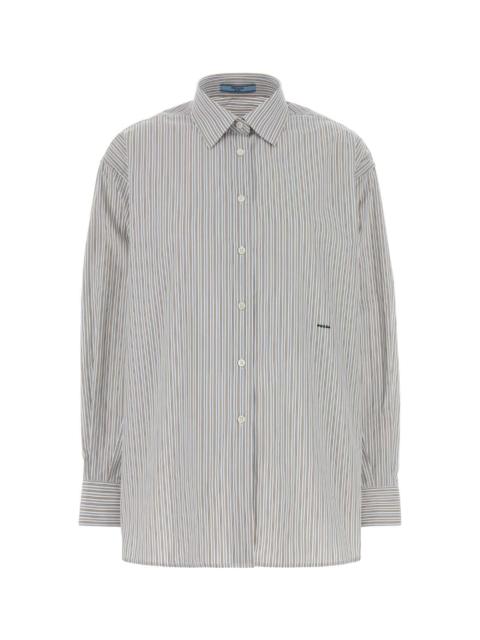 Prada Embroidered Poplin Oversize Shirt