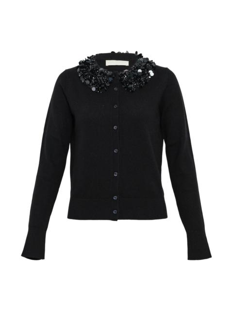 ULLA JOHNSON Margaux Embroidered Cashmere Cardigan