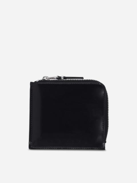 Comme Des Garçons Mirror Inside Zip Around Wallet Black / Silver