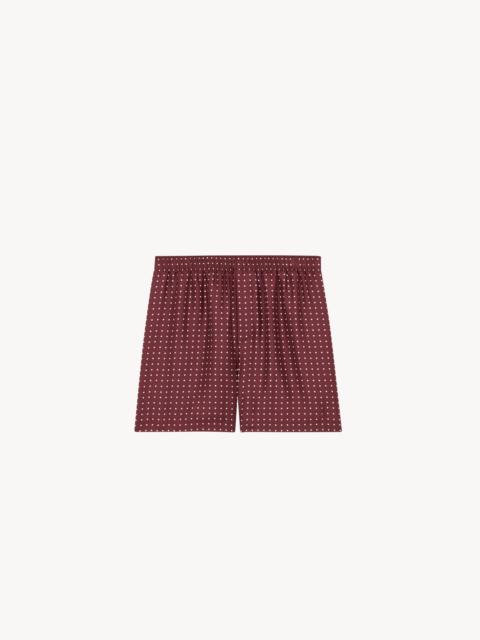 SAINT LAURENT BOXERS IN DOTTED SILK