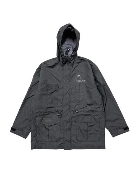 Other Designers Japanese Brand - Head USA utility windbreaker jacket black hooded