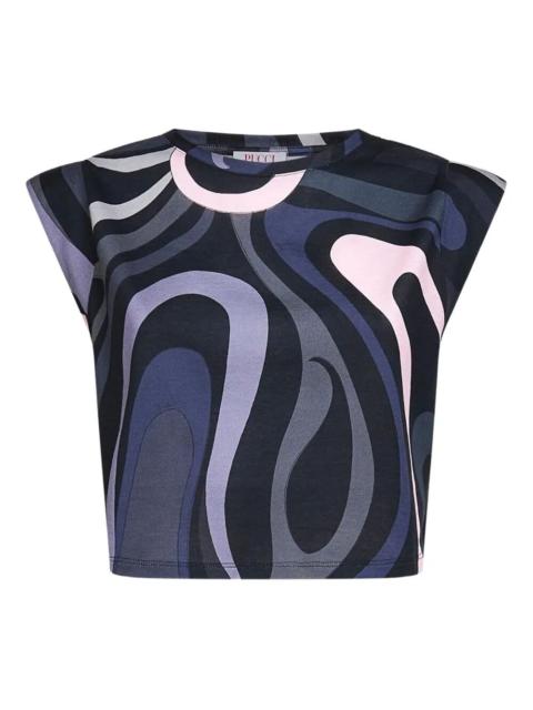 PUCCI Marmo-Print Cropped T-Shirt