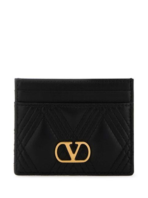 Valentino Valentino Garavani Women Black Nappa Leather Quiltie 67 Card Holder