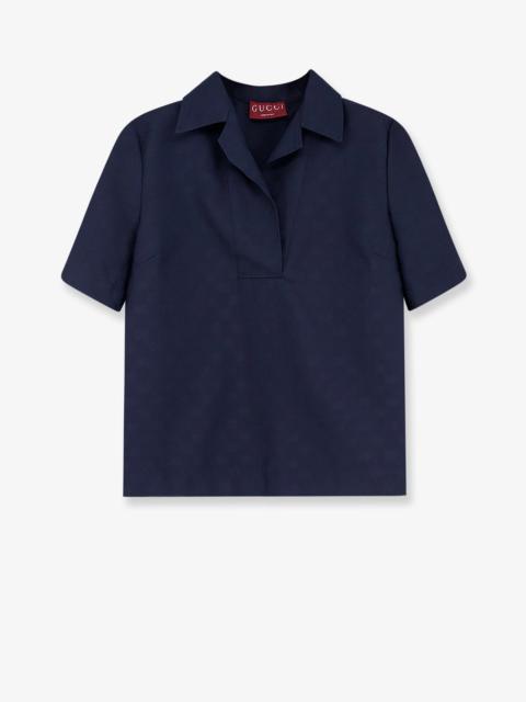 GUCCI Gucci Fabric Polo Shirt With Gg Pattern