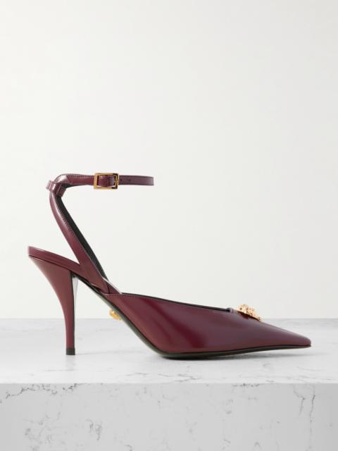 VERSACE Embellished Leather Pumps